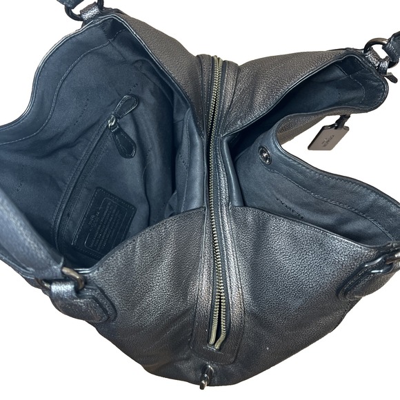 Coach Edie 31 Pebbled Leather Shoulder Bag Metallic Gunmetal 87399 - Picture 13 of 16